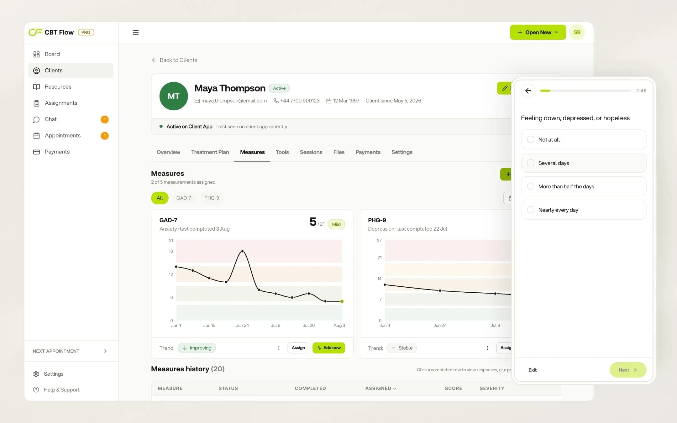 CBT Flow - Measures